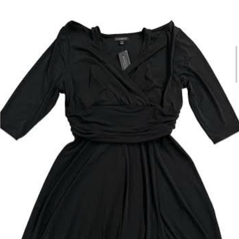 Lane Bryant Black Jersey Fit and Flare Dress 18 20